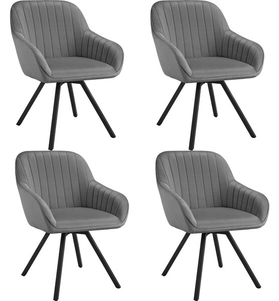 Tectake® Otočné křeslo Snug čalouněné, sametový vzhled 58 x 58 x 82 cm