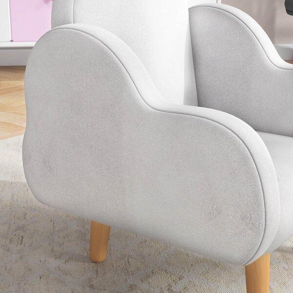 Dětské křeslo ZONEKIZ Infant s designem mraků, super jemné na dotek a 4 nohama pro děti 18-36 měsíců, nosnost 40 kg, 46x51x55 cm Bílá | Aosom