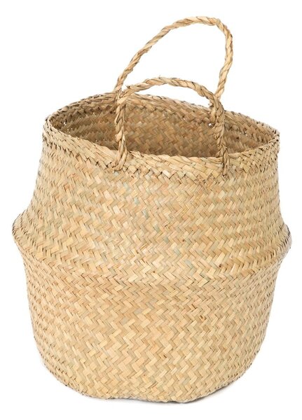Světlý úložný košík z mořské trávy Compactor, ⌀ 27 cm
