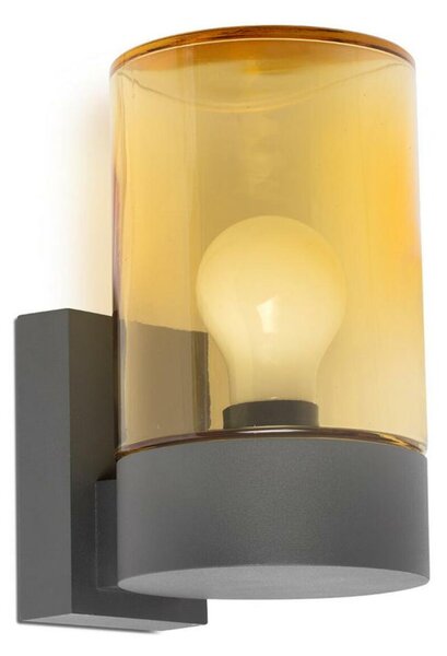 FARO KILA nástěnná lampa, tmavě šedá, jantarová