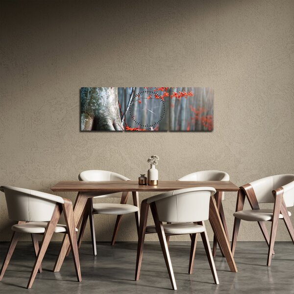 Obraz - Podzim (s hodinami) (90x30 cm)