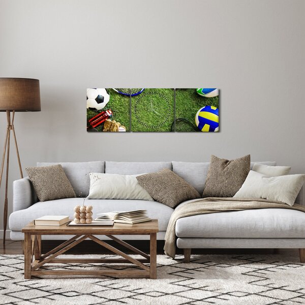 Obraz - Sport (s hodinami) (90x30 cm)