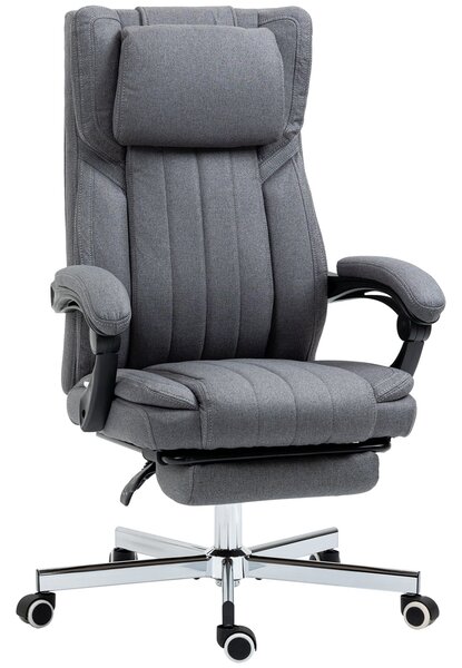 Ergonomická kancelářská židle Vinsetto s nastavitelnou výškou, sklopným opěradlem, opěrkami rukou, opěrkou pro nohy a hlavou, otočná kancelářská židle