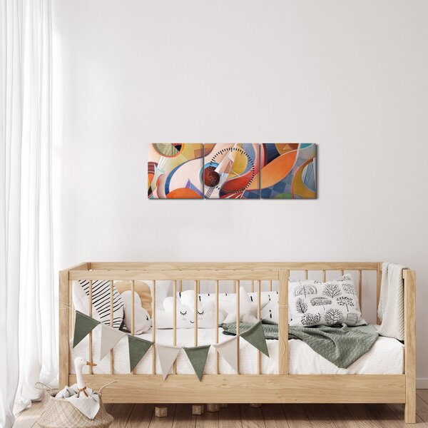 Obraz - Hudební abstrakt (s hodinami) (90x30 cm)