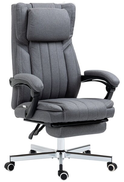 Ergonomická kancelářská židle Vinsetto s nastavitelnou výškou, sklopným opěradlem, opěrkami rukou, opěrkou pro nohy a hlavou, otočná kancelářská židle