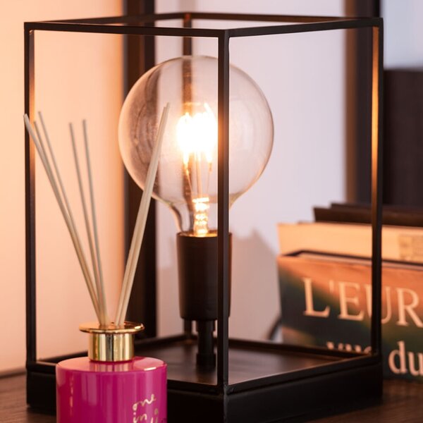 Černá kovová stolní lampa J-line Angul