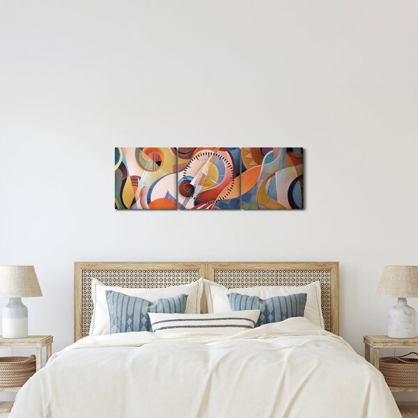 Obraz - Hudební abstrakt (s hodinami) (90x30 cm)