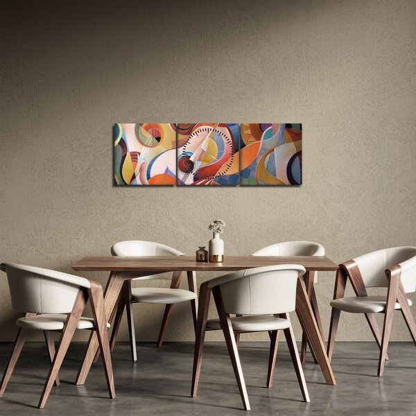 Obraz - Hudební abstrakt (s hodinami) (90x30 cm)