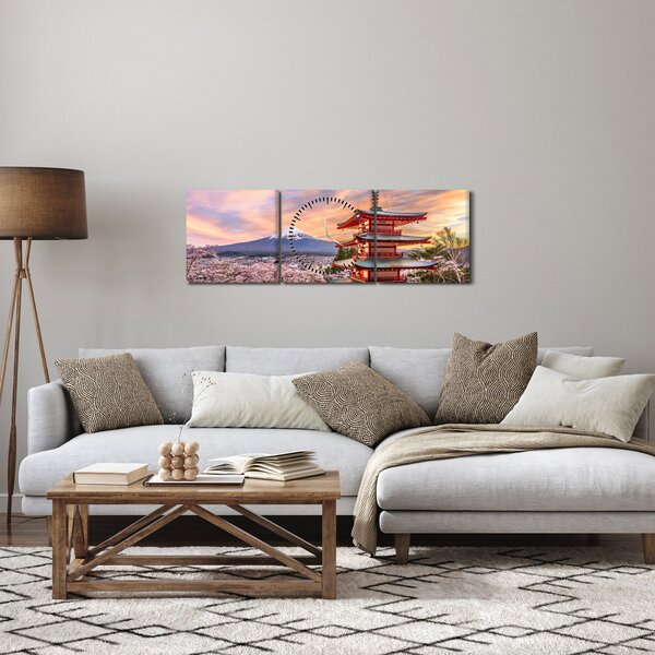 Obraz - Fuji (s hodinami) (90x30 cm)
