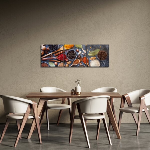 Obraz - Koření (s hodinami) (90x30 cm)