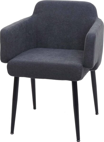 Jídelní židle HWC-L13, čalouněná židle kuchyňská židle židle s područkami, látka/textil kov antracitová