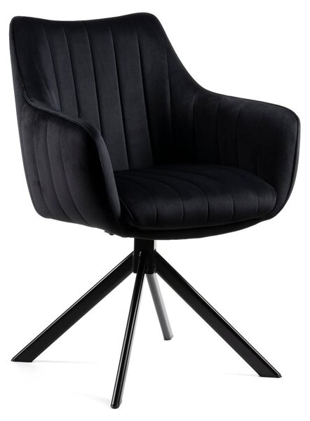 HowHomely: Židle, kuchyňská židle, jídelní židle, rozměry 51x58x91 cm, čalouněná, černá, moderní design