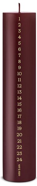 Ester & Erik Adventní svíčka Pillar Calendar - Deep Wine ER146