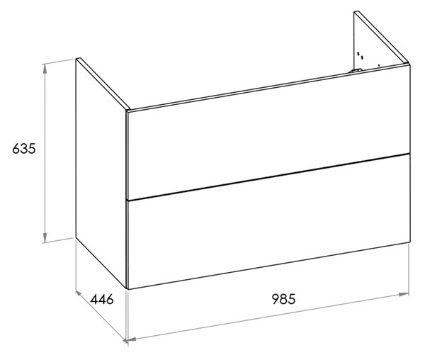Roca Ella skříňka 98.5x44.6x63.5 cm pod umyvadlo závěsná zelená A857771534
