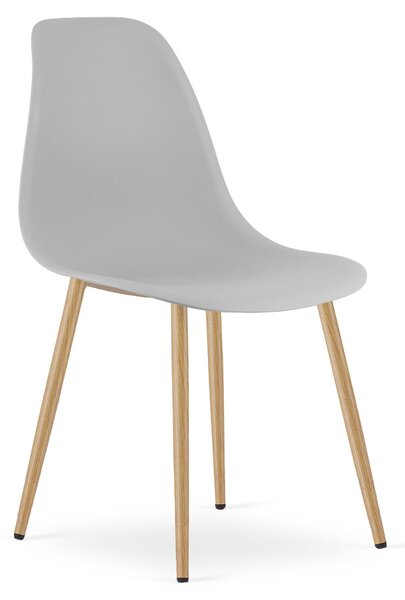 Židle WAT šedá / nohy z přírodního materiálu x 1