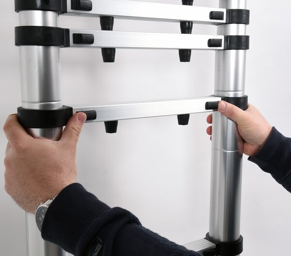 VOREL Žebřík teleskopický 13 stupňů 3,8 m, nosnost 150kg