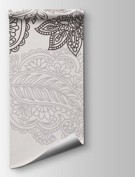 Fototapeta Lem s motivem paisley a květin, Fototapety s pírky, Populární fototapety - Tapeko.co.cz