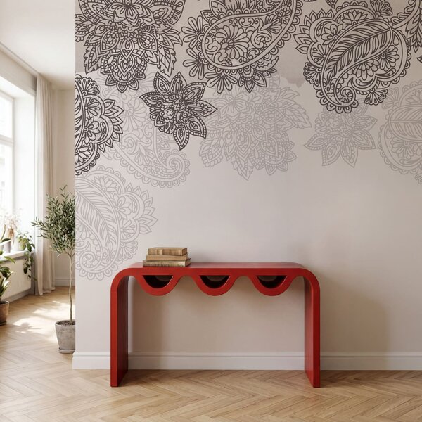 Fototapeta Lem s motivem paisley a květin, Fototapety s pírky, Populární fototapety - Tapeko.co.cz