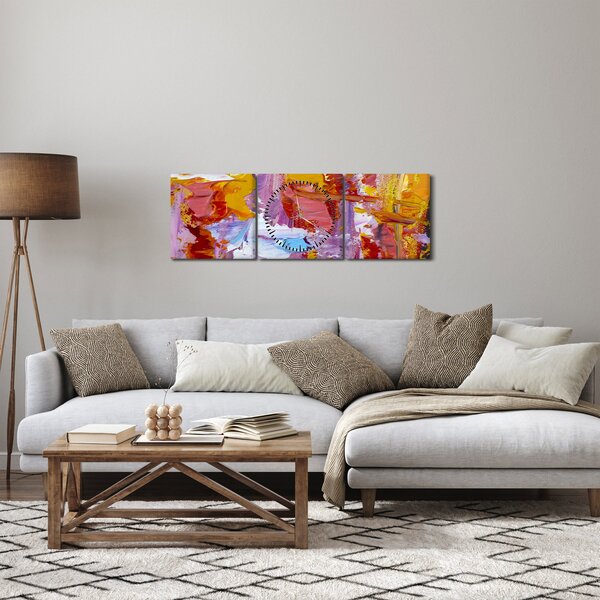 Obraz - Olejomalba (s hodinami) (90x30 cm)