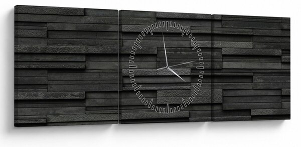 Obraz - Kamenná textura (s hodinami) (90x30 cm)