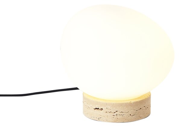 Japandi stolní lampa béžová s opálovým sklem - Sally