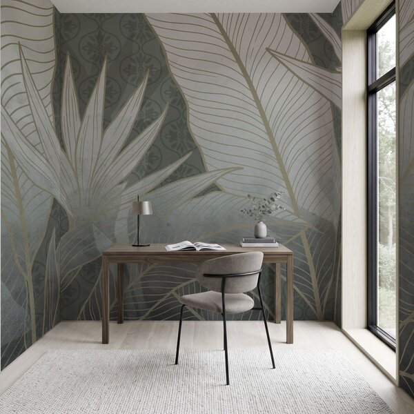 Fototapeta Elegantní botanický motiv v jemných odstínech, Přírodní fototapety, Populární fototapety - Tapeko.co.cz