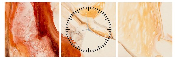 Obraz - Abstraktní malba (s hodinami) (90x30 cm)
