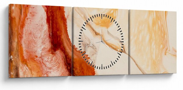 Obraz - Abstraktní malba (s hodinami) (90x30 cm)