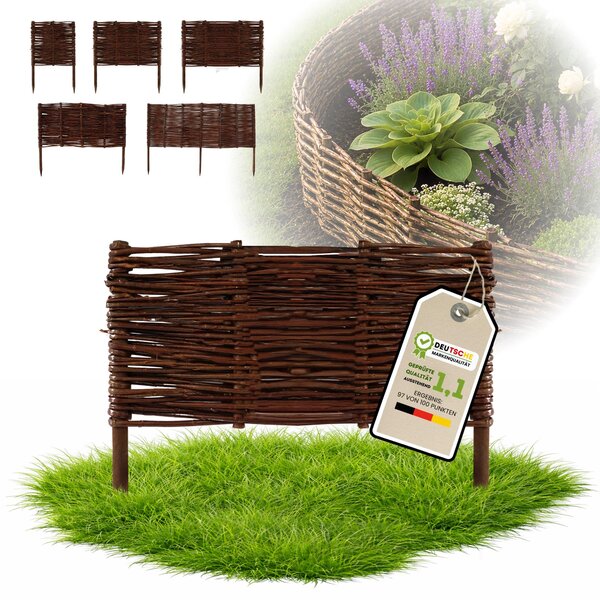 Floranica 1 kus Vrbový plot 30 cm x 30 cm – Zahradní plot z vrbového proutí Palisáda Přírodní oplocení Ohraničení záhonu