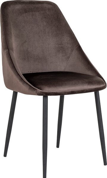 Sametová jídelní židle Britta Grey Brown z kolekce House Collection
