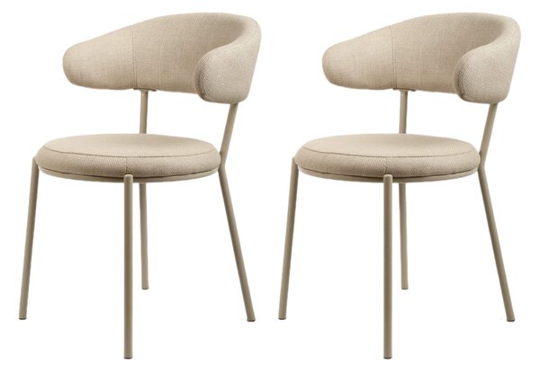 Rebecca Mobili židle Alamanda 80,5x47,5x57,5 Polyesterová tkanina Steel Beige Moderní SET 2 kusů