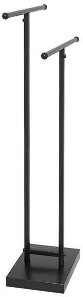 HOMCOM Volně stojící stojan na ručníky 2-podlažní, kovový držák na ručníky do koupelny, 50Š x 18,5H x 85V cm, černý | Aosom