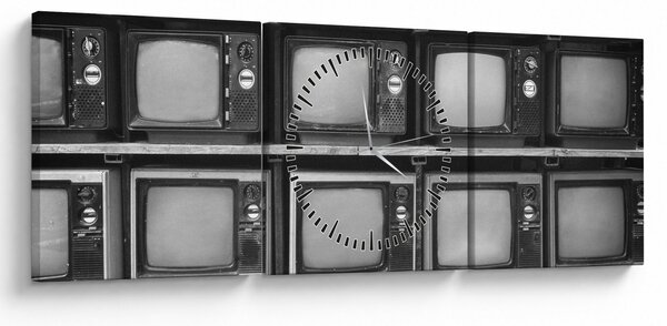 Obraz - Retro televize (s hodinami) (90x30 cm)