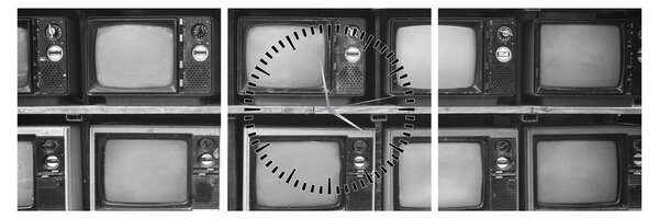 Obraz - Retro televize (s hodinami) (90x30 cm)