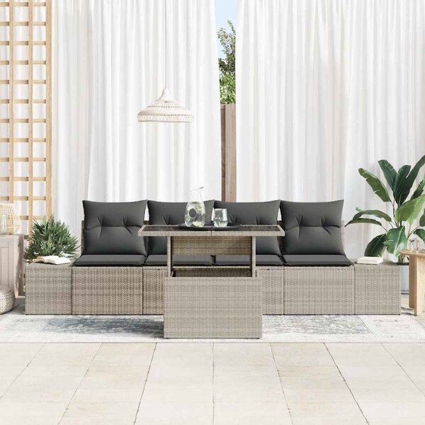 Set pohovek 5 ks Světle šedá polyratan 3349088
