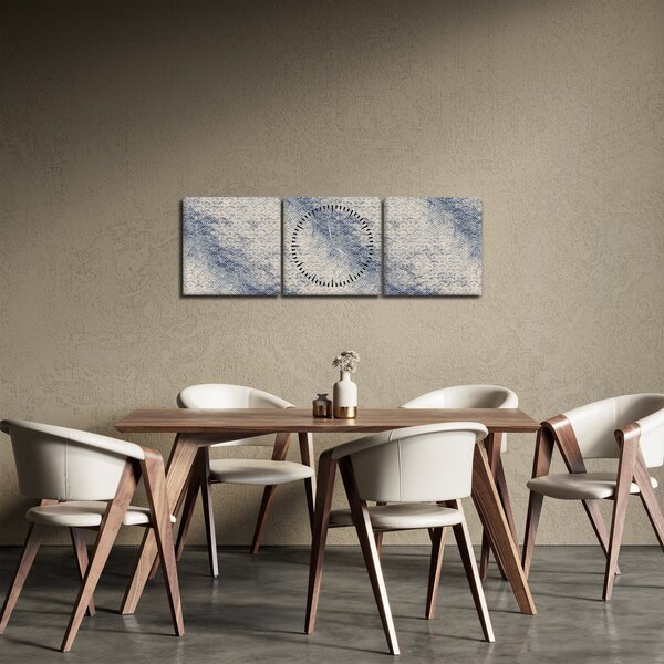 Obraz - Vzor vlnek (s hodinami) (90x30 cm)