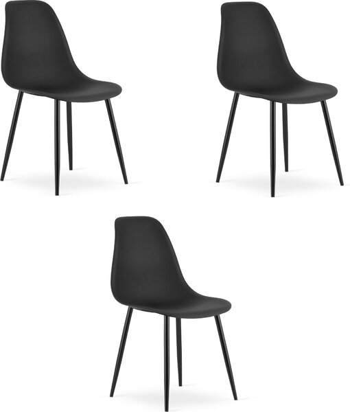 Židle WAT černá / nohy černé x 3