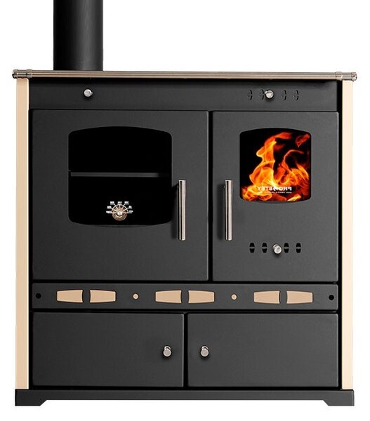 Prometey Perfect Eco LUX krbová kamna - 7,38 kW s litinovou plotnou