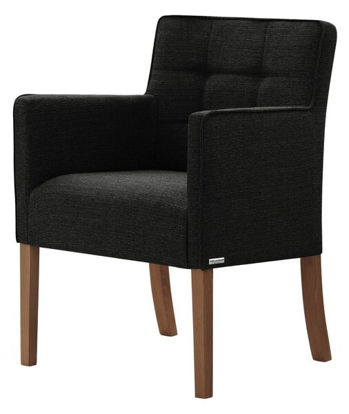 Černá židle s tmavě hnědými nohami z bukového dřeva Ted Lapidus Maison Freesia