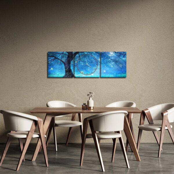 Obraz - Mystický les (s hodinami) (90x30 cm)