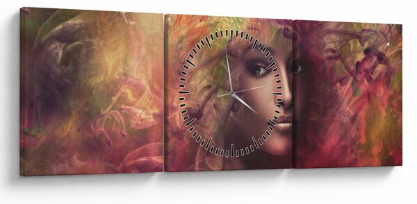 Obraz - Fantasy žena (s hodinami) (90x30 cm)
