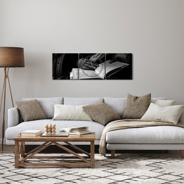 Obraz - Kniha (s hodinami) (90x30 cm)
