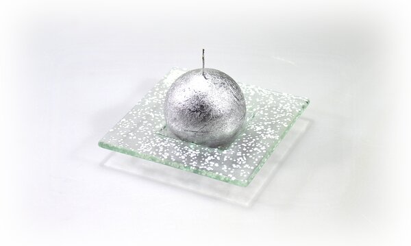 BDK-GLASS Skleněný tácek FULL DROP 13x13cm bílý