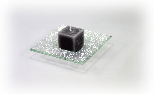 BDK-GLASS Skleněný tácek FULL DROP 13x13cm bílý