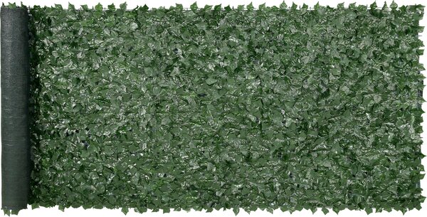 VEVOR břečťanový plot, 1500 x 4010 mm, zástěna na soukromí, břečťanový plot s podkladovou sítí a zesíleným spojením, umělý živý plot s listy vinné révy jako dekorace na zahradu, dvůr, balkon