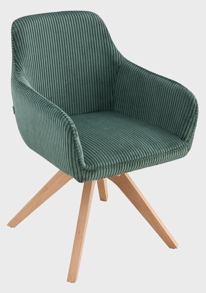 Židle HOMLA PESA v zelené látce 56x60x82 cm