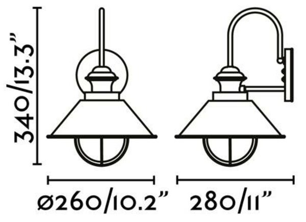 FARO NÁUTICA-P nástěnná lampa, rezavá