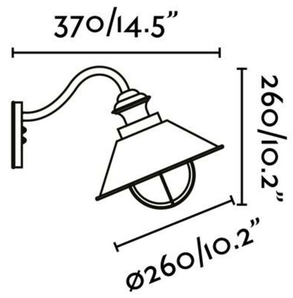 FARO NÁUTICA nástěnná lampa, rezavá, 260diam 1L