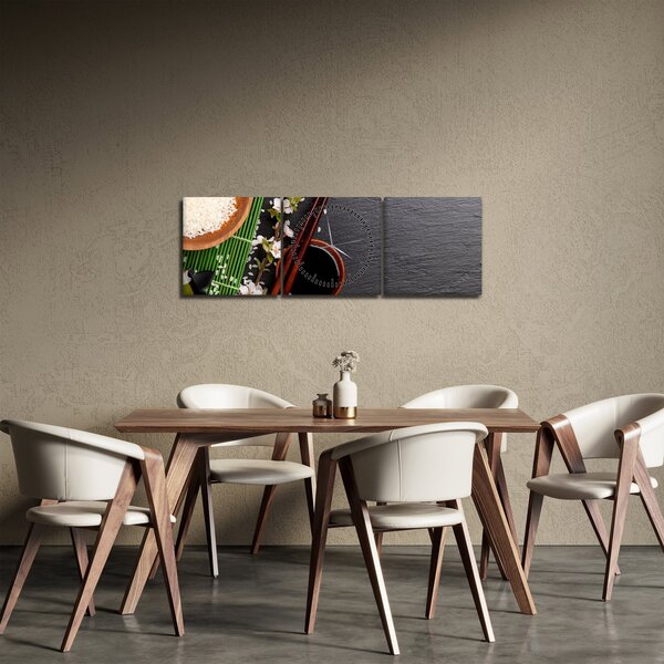 Obraz - Sushi (s hodinami) (90x30 cm)