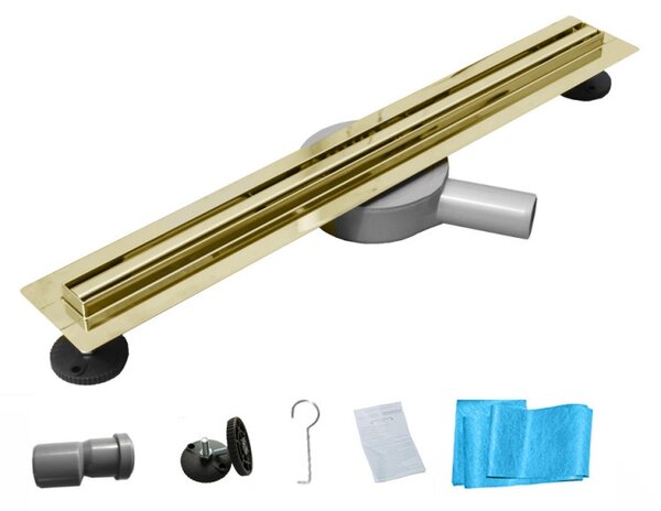 Sprchový žlab Mexen FLAT 360 SLIM - zlatý, 1541060